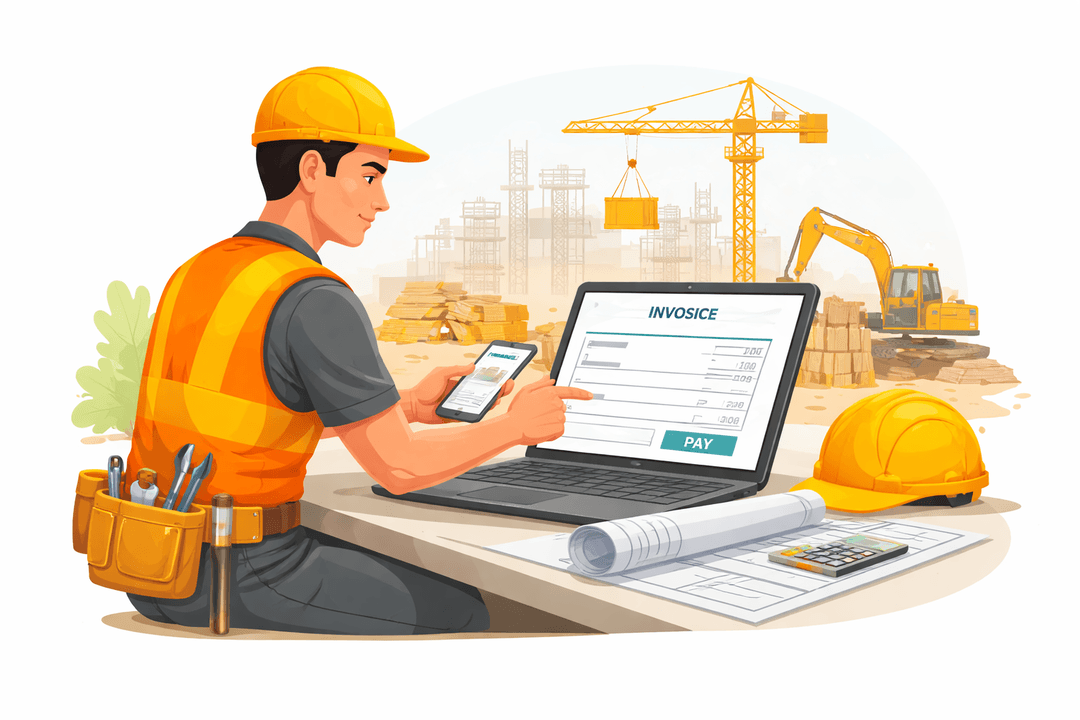 Construction invoice software illustration